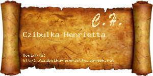 Czibulka Henrietta névjegykártya
