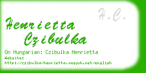 henrietta czibulka business card